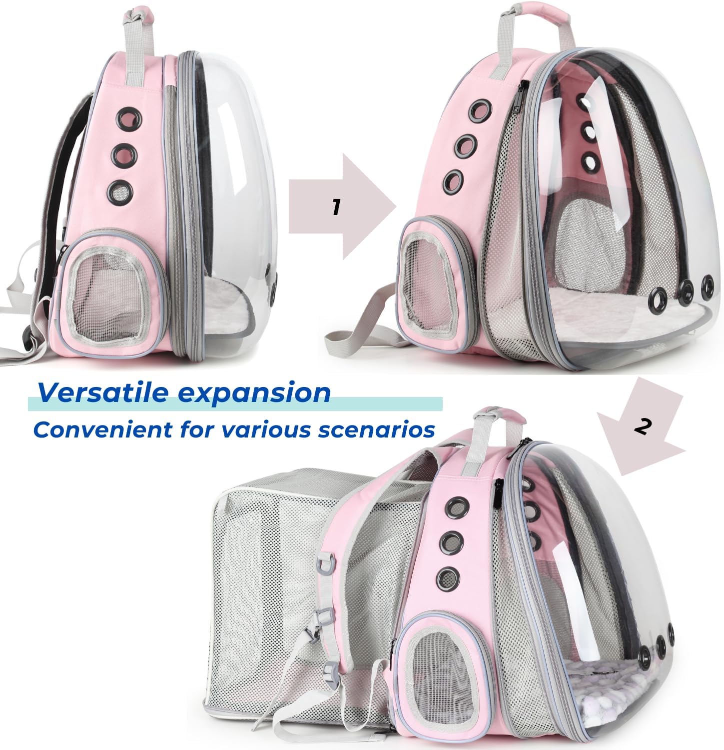 Pet Carrier Backpack, Bubble Backpack Carrier, Cats and Puppies,Airline-Approved, Designed for Travel, Hiking, Walking & Outdoor Use - Image 2