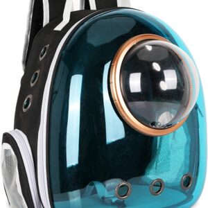 Pet Space Capsule Backpack, Small Medium Cat Puppy Dog Carrier, Transparent Breathable Heat Proof, Pet Carrier for Travel Hiking Walking Camping