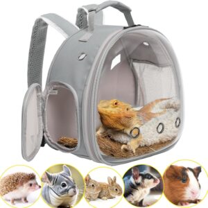 Guinea Pig Backpack Carrier, Reptile Outdoor Used,Bearded Dragon Carrier Backpack with Clear Bubble Window,Small Animal Travel Backpack for Hedgehog Rat Parrot, Airline Approved ( Backpack)